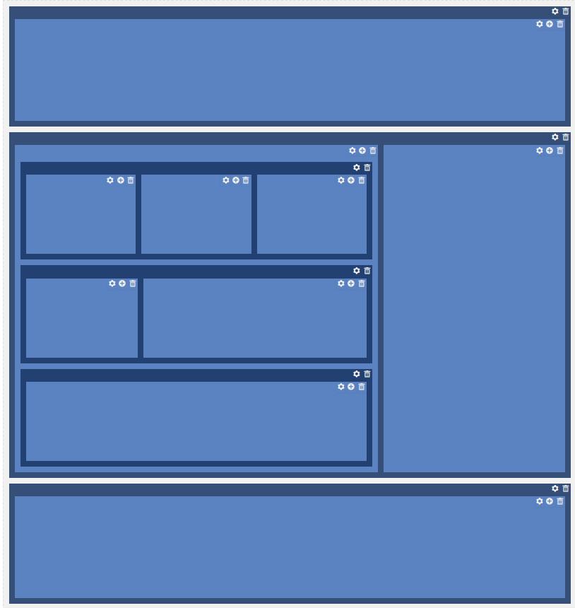 Example layout with rows and columns